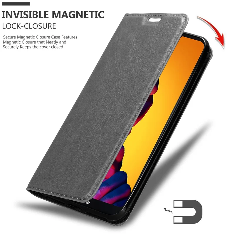 Cadorabo Hülle kompatibel mit Huawei P20 LITE 2018 / NOVA 3E Schutzhülle mit Magnetverschluss, Standfunktion und Kartenfach