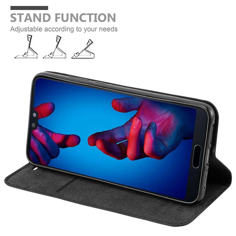 Cadorabo Hülle kompatibel mit Huawei P20 Schutzhülle mit Magnetverschluss, Standfunktion und Kartenfach