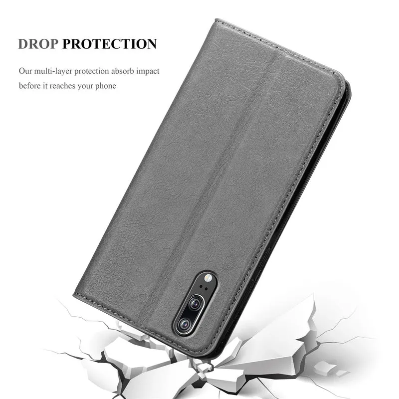 Cadorabo Hülle kompatibel mit Huawei P20 Schutzhülle mit Magnetverschluss, Standfunktion und Kartenfach