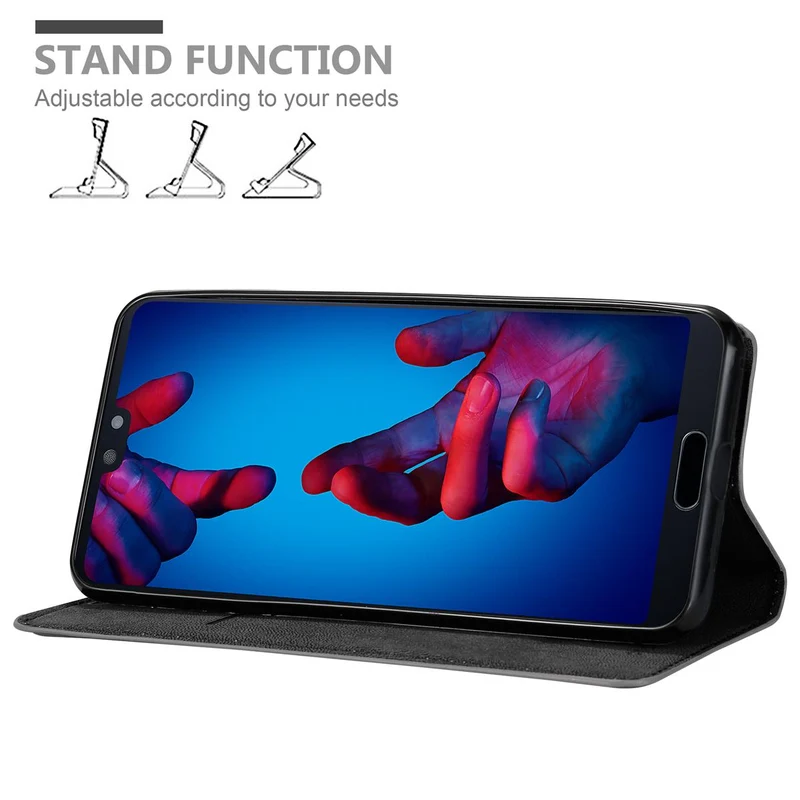 Cadorabo Hülle kompatibel mit Huawei P20 Schutzhülle mit Magnetverschluss, Standfunktion und Kartenfach