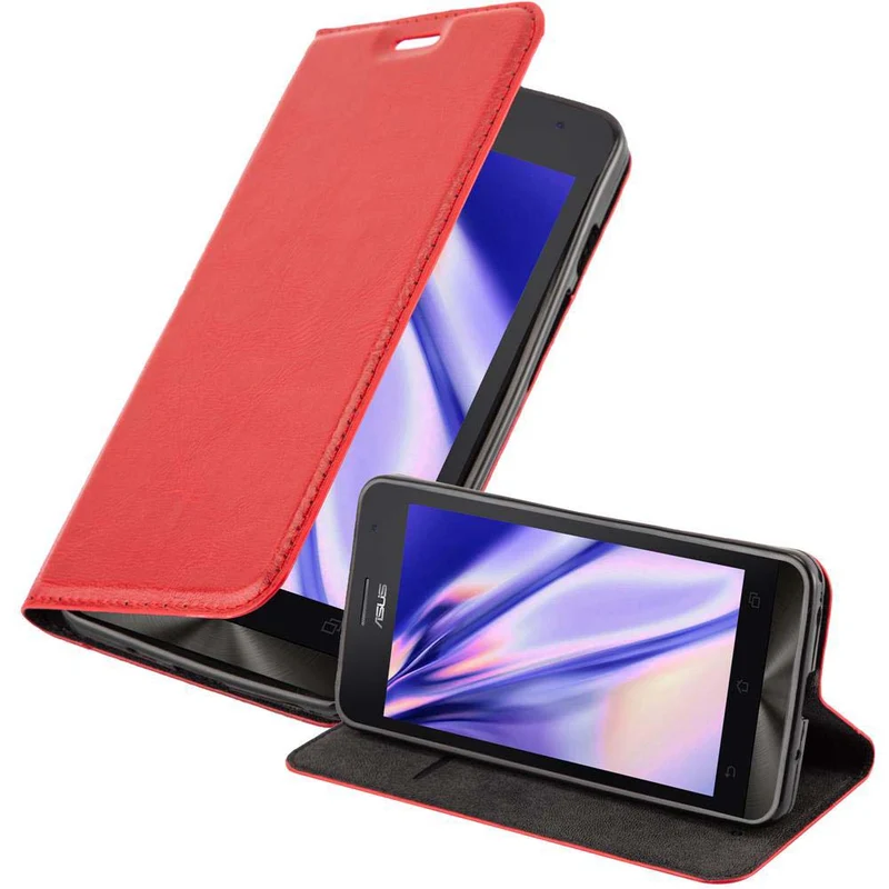 Cadorabo Hülle kompatibel mit Asus ZenFone 5 2014 Schutzhülle mit Magnetverschluss, Standfunktion und Kartenfach