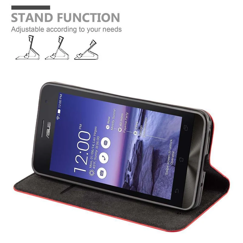 Cadorabo Hülle kompatibel mit Asus ZenFone 5 2014 Schutzhülle mit Magnetverschluss, Standfunktion und Kartenfach