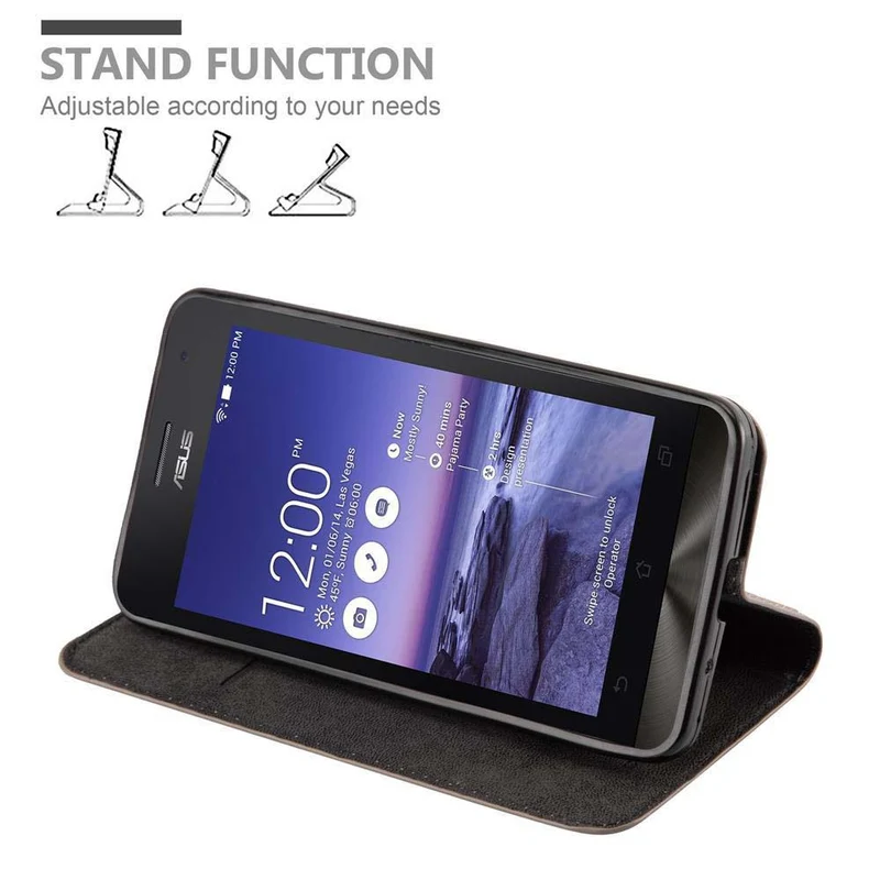 Cadorabo Hülle kompatibel mit Asus ZenFone 5 2014 Schutzhülle mit Magnetverschluss, Standfunktion und Kartenfach