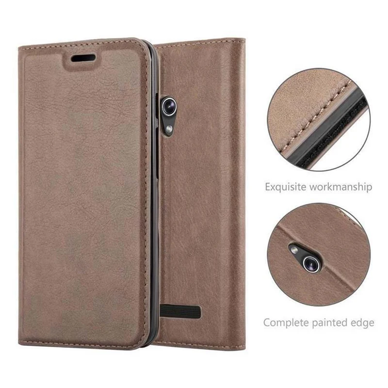Cadorabo Hülle kompatibel mit Asus ZenFone 5 2014 Schutzhülle mit Magnetverschluss, Standfunktion und Kartenfach