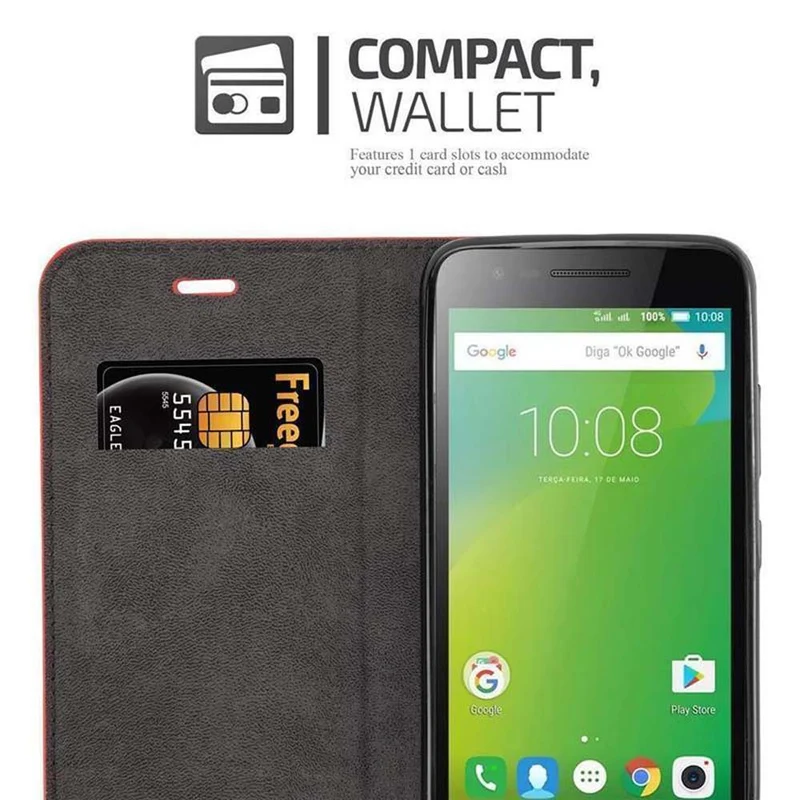 Cadorabo Hülle kompatibel mit Lenovo C2 Schutzhülle mit Magnetverschluss, Standfunktion und Kartenfach