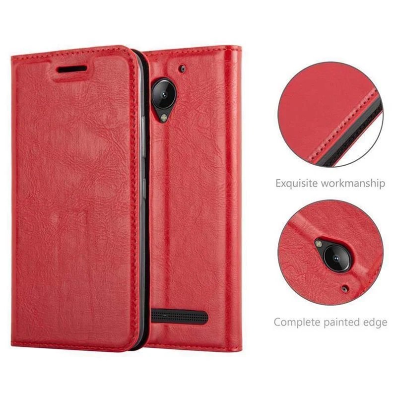 Cadorabo Hülle kompatibel mit Lenovo C2 Schutzhülle mit Magnetverschluss, Standfunktion und Kartenfach
