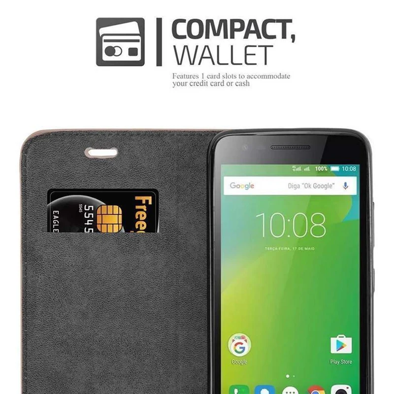 Cadorabo Hülle kompatibel mit Lenovo C2 Schutzhülle mit Magnetverschluss, Standfunktion und Kartenfach