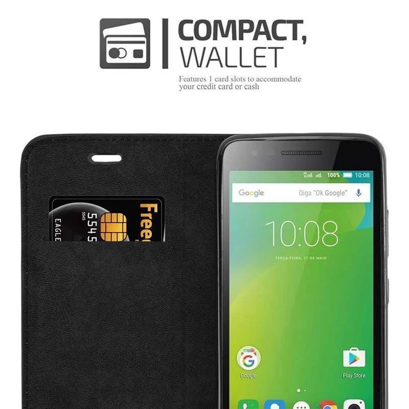 Cadorabo Hülle kompatibel mit Lenovo C2 Schutzhülle mit Magnetverschluss, Standfunktion und Kartenfach
