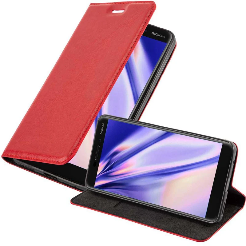 Cadorabo Hülle kompatibel mit Nokia 6,1 Schutzhülle mit Magnetverschluss, Standfunktion und Kartenfach