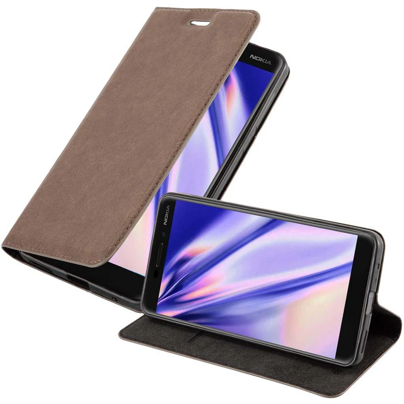 Cadorabo Hülle kompatibel mit Nokia 6,1 Schutzhülle mit Magnetverschluss, Standfunktion und Kartenfach
