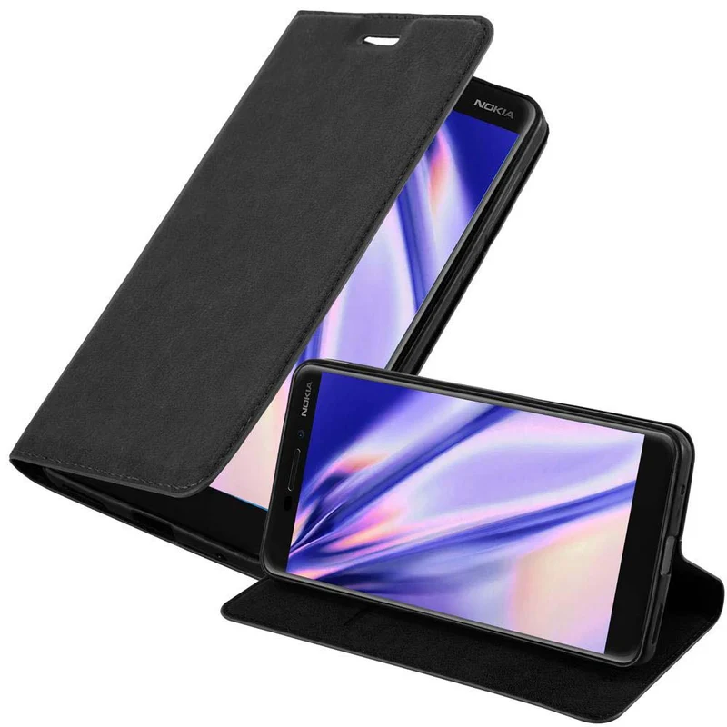 Cadorabo Hülle kompatibel mit Nokia 6,1 Schutzhülle mit Magnetverschluss, Standfunktion und Kartenfach