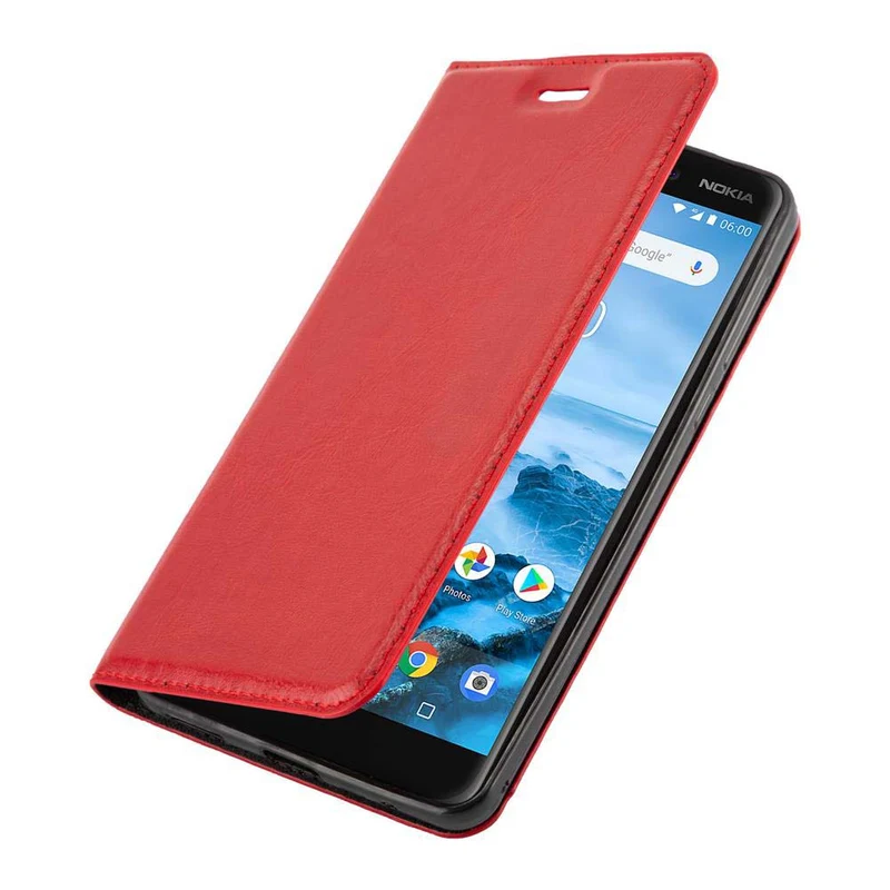 Cadorabo Hülle kompatibel mit Nokia 6,1 Schutzhülle mit Magnetverschluss, Standfunktion und Kartenfach