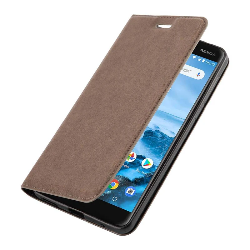 Cadorabo Hülle kompatibel mit Nokia 6,1 Schutzhülle mit Magnetverschluss, Standfunktion und Kartenfach
