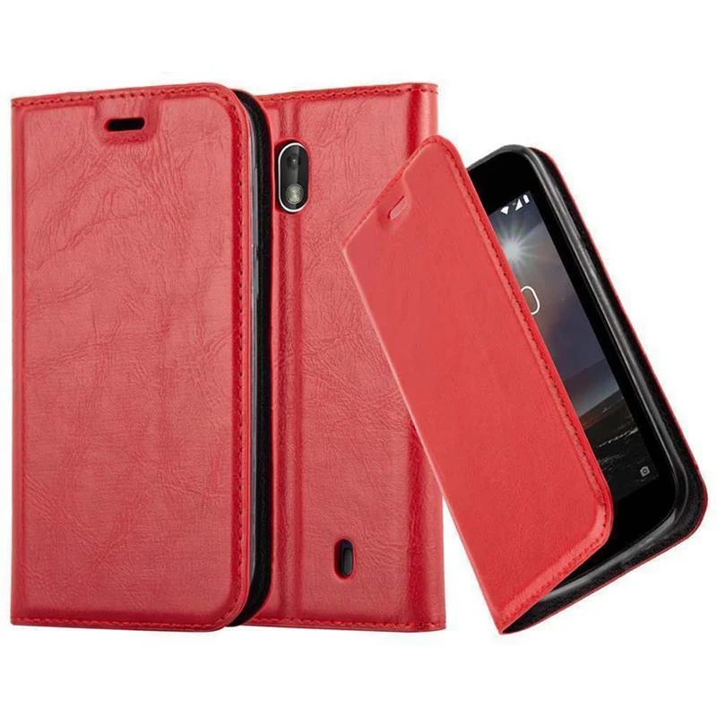 Cadorabo Hülle kompatibel mit Nokia 1 2018 Schutzhülle mit Magnetverschluss, Standfunktion und Kartenfach