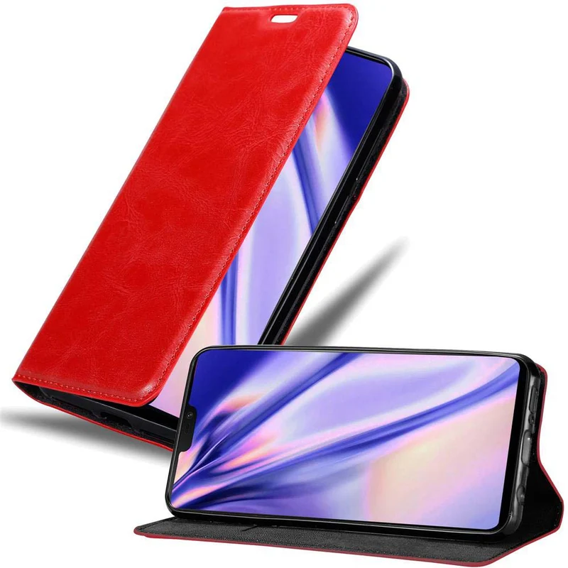 Cadorabo Hülle kompatibel mit OnePlus 6 Schutzhülle mit Magnetverschluss, Standfunktion und Kartenfach