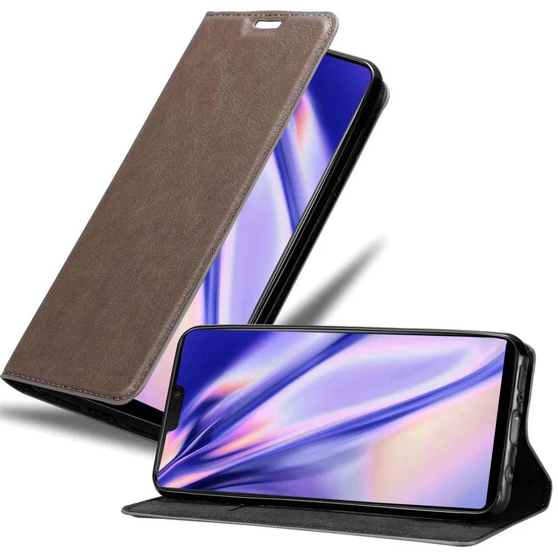 Cadorabo Hülle kompatibel mit OnePlus 6 Schutzhülle mit Magnetverschluss, Standfunktion und Kartenfach