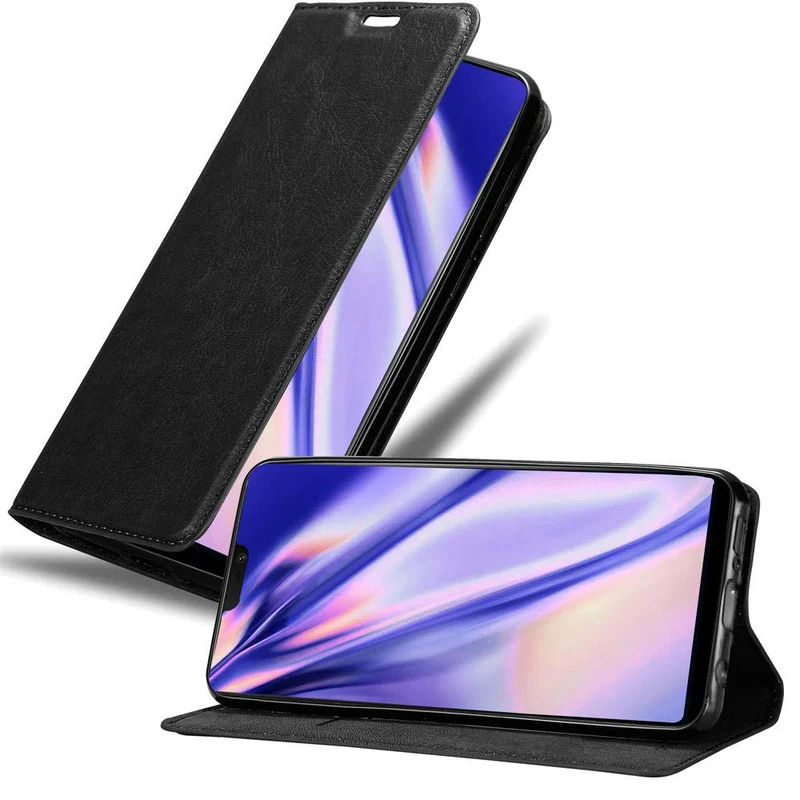 Cadorabo Hülle kompatibel mit OnePlus 6 Schutzhülle mit Magnetverschluss, Standfunktion und Kartenfach