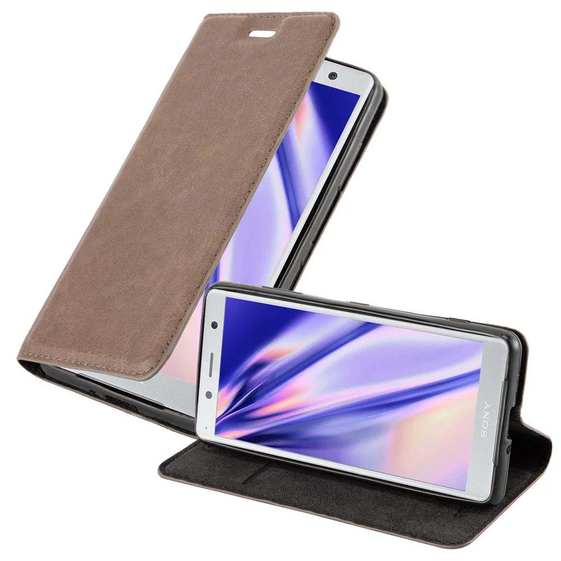 Cadorabo Hülle kompatibel mit Sony Xperia XZ2 COMPACT Schutzhülle mit Magnetverschluss, Standfunktion und Kartenfach
