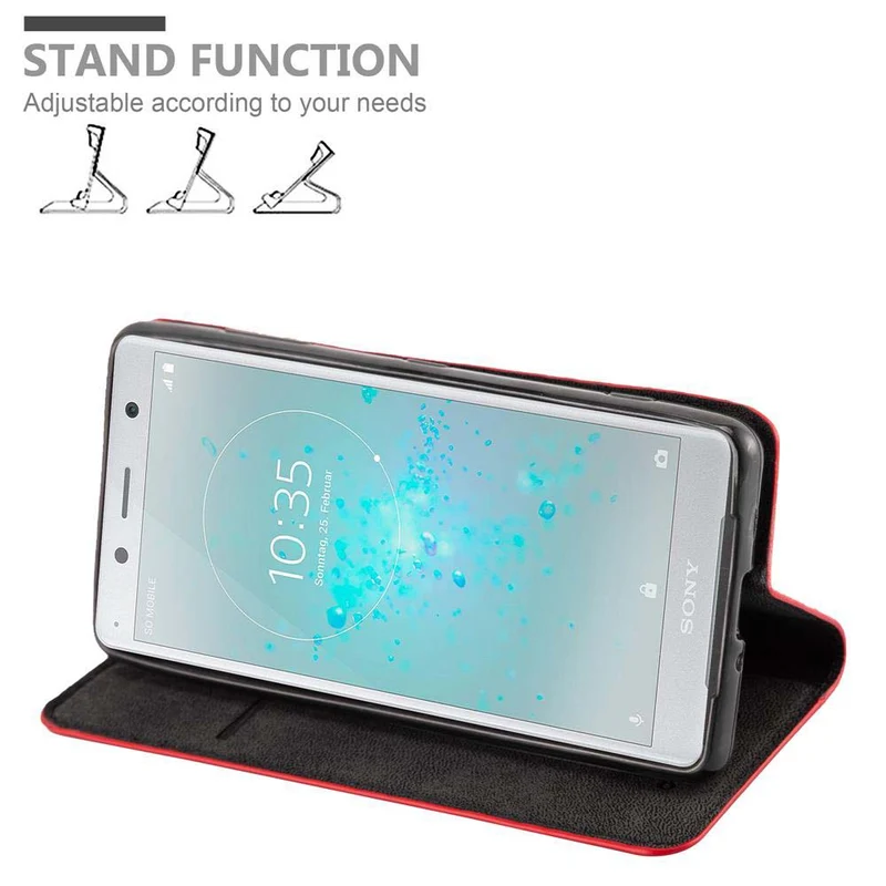 Cadorabo Hülle kompatibel mit Sony Xperia XZ2 COMPACT Schutzhülle mit Magnetverschluss, Standfunktion und Kartenfach