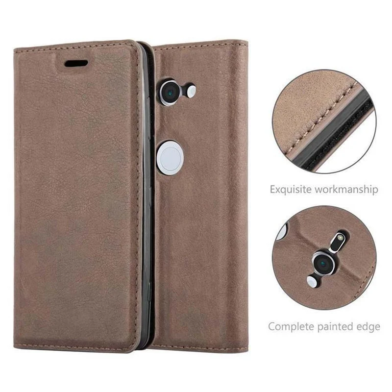 Cadorabo Hülle kompatibel mit Sony Xperia XZ2 COMPACT Schutzhülle mit Magnetverschluss, Standfunktion und Kartenfach