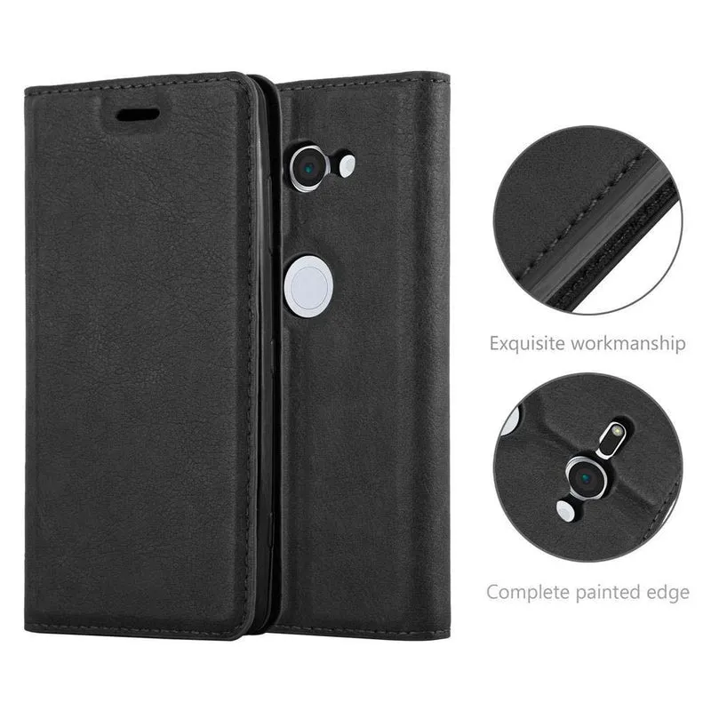 Cadorabo Hülle kompatibel mit Sony Xperia XZ2 COMPACT Schutzhülle mit Magnetverschluss, Standfunktion und Kartenfach