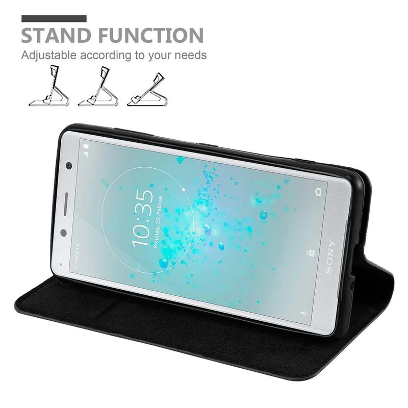 Cadorabo Hülle kompatibel mit Sony Xperia XZ2 COMPACT Schutzhülle mit Magnetverschluss, Standfunktion und Kartenfach