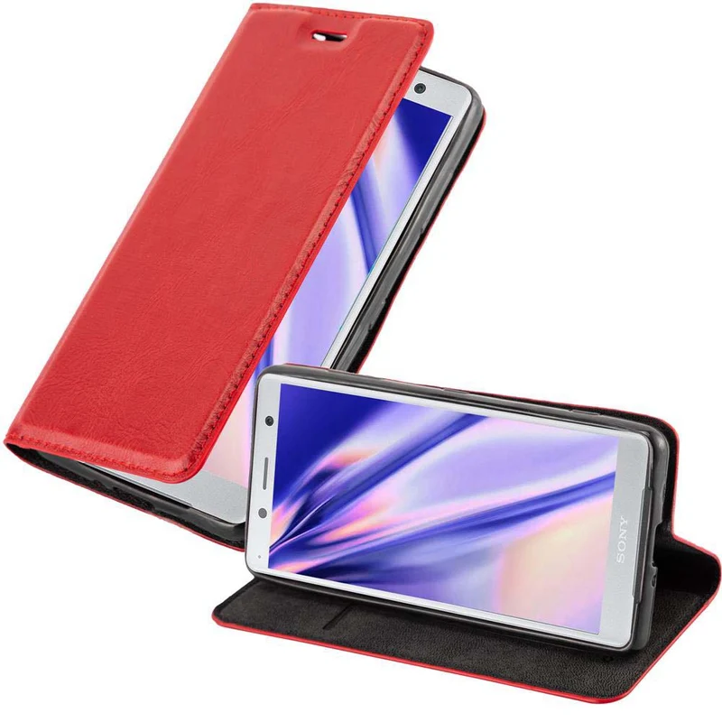 Cadorabo Hülle kompatibel mit Sony Xperia XZ2 Schutzhülle mit Magnetverschluss, Standfunktion und Kartenfach