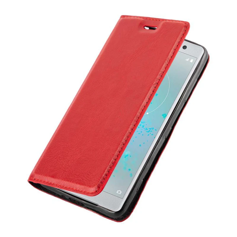 Cadorabo Hülle kompatibel mit Sony Xperia XZ2 Schutzhülle mit Magnetverschluss, Standfunktion und Kartenfach