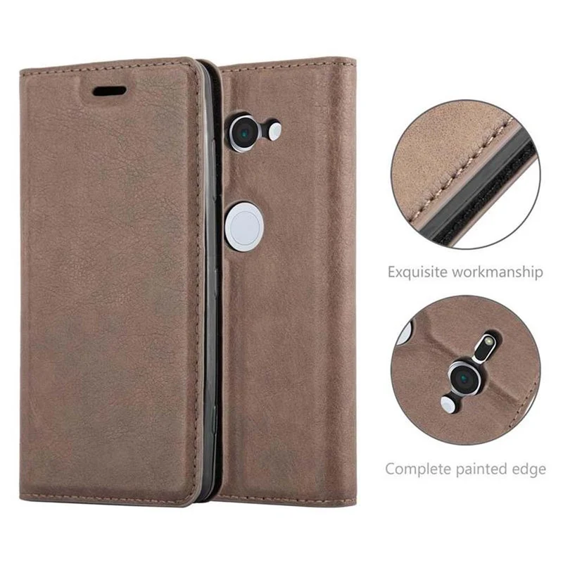 Cadorabo Hülle kompatibel mit Sony Xperia XZ2 Schutzhülle mit Magnetverschluss, Standfunktion und Kartenfach