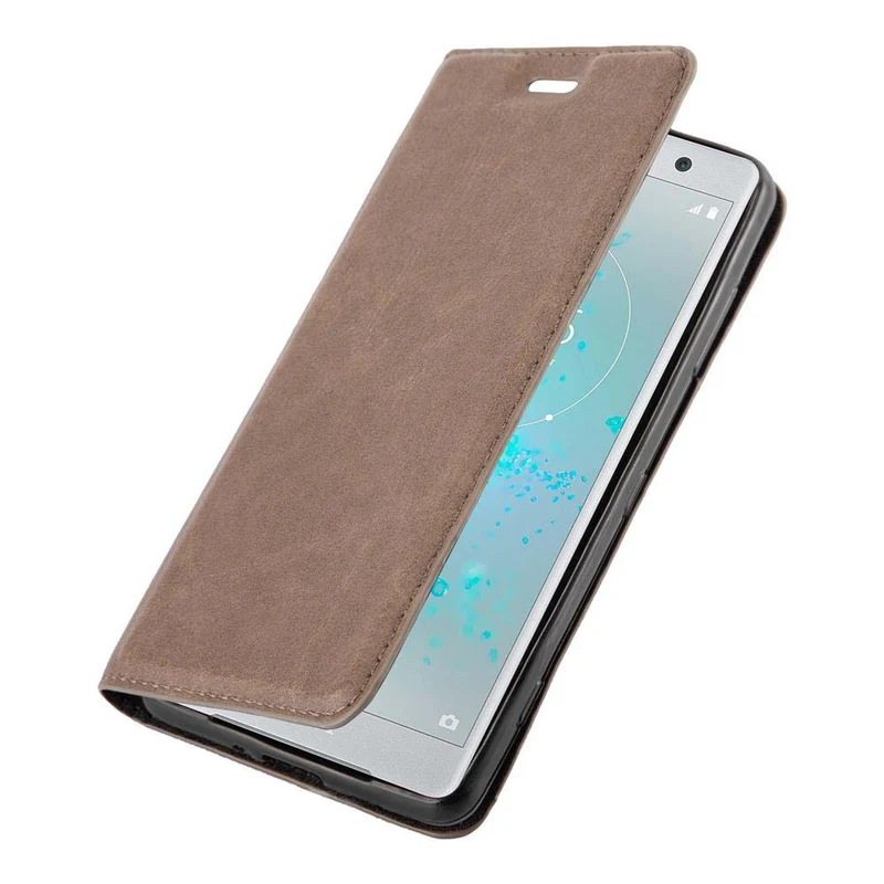 Cadorabo Hülle kompatibel mit Sony Xperia XZ2 Schutzhülle mit Magnetverschluss, Standfunktion und Kartenfach