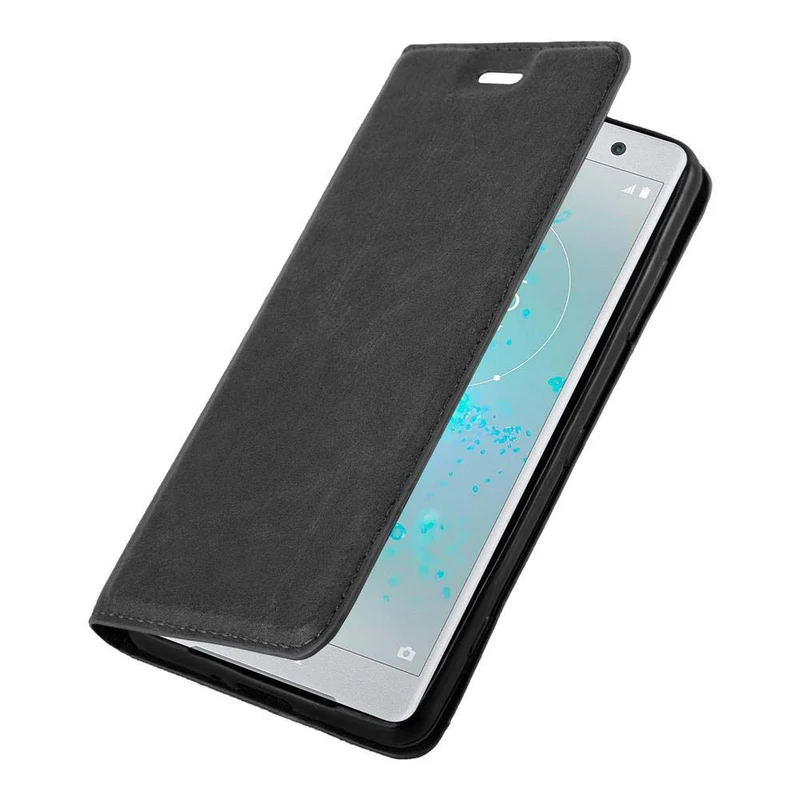 Cadorabo Hülle kompatibel mit Sony Xperia XZ2 Schutzhülle mit Magnetverschluss, Standfunktion und Kartenfach