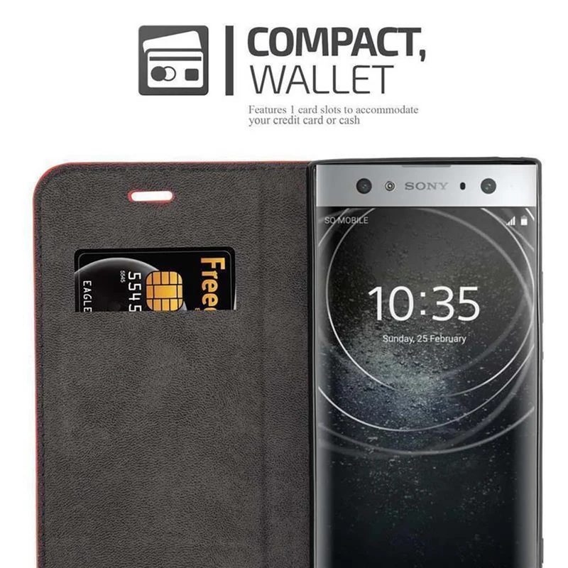 Cadorabo Hülle kompatibel mit Sony Xperia XA2 ULTRA Schutzhülle mit Magnetverschluss, Standfunktion und Kartenfach