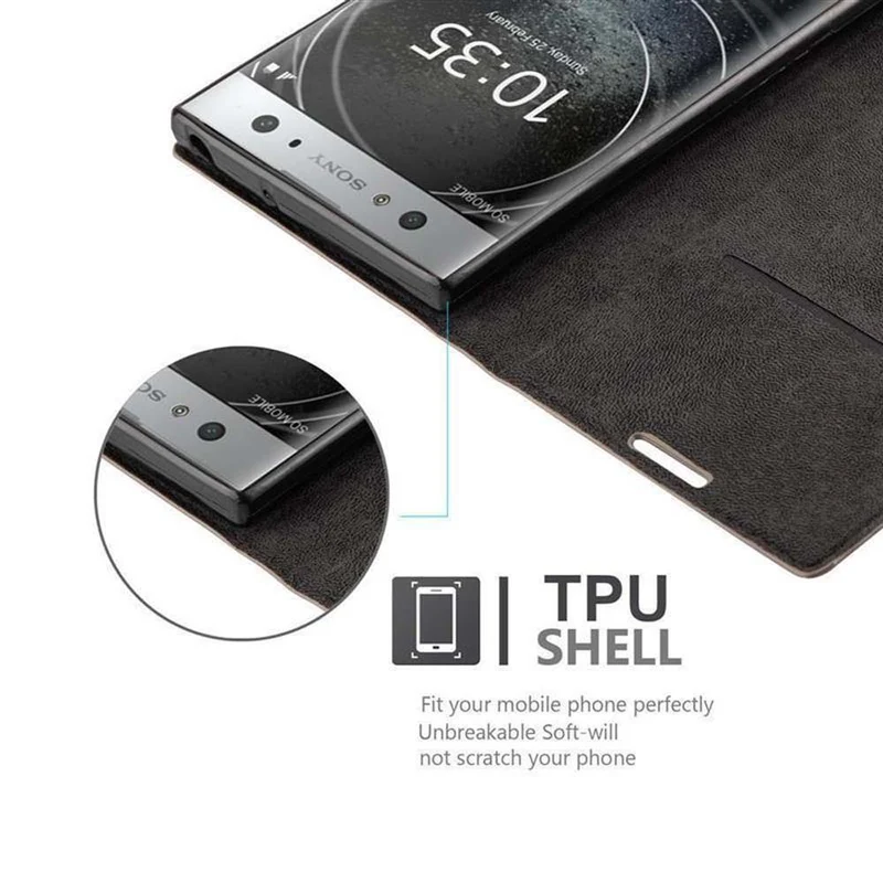 Cadorabo Hülle kompatibel mit Sony Xperia XA2 ULTRA Schutzhülle mit Magnetverschluss, Standfunktion und Kartenfach