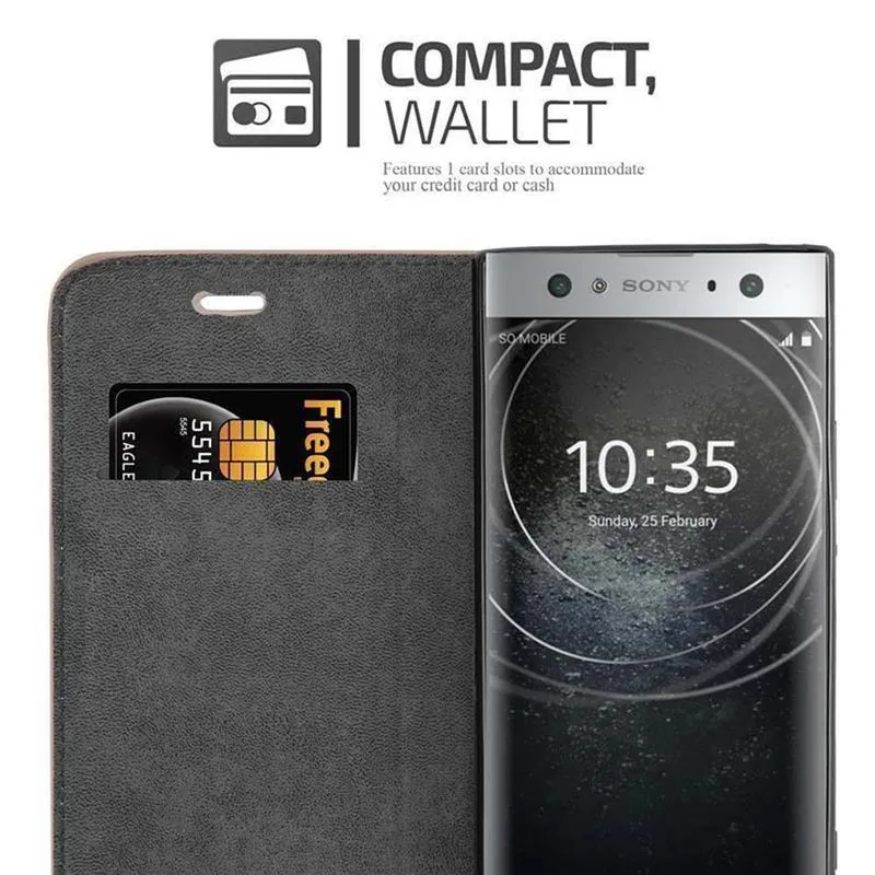 Cadorabo Hülle kompatibel mit Sony Xperia XA2 ULTRA Schutzhülle mit Magnetverschluss, Standfunktion und Kartenfach