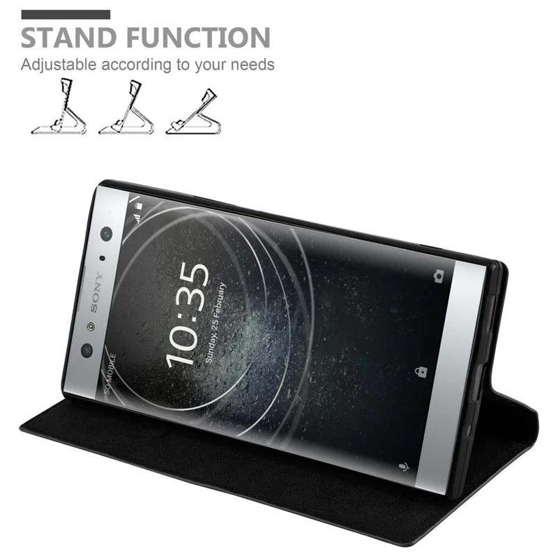 Cadorabo Hülle kompatibel mit Sony Xperia XA2 ULTRA Schutzhülle mit Magnetverschluss, Standfunktion und Kartenfach
