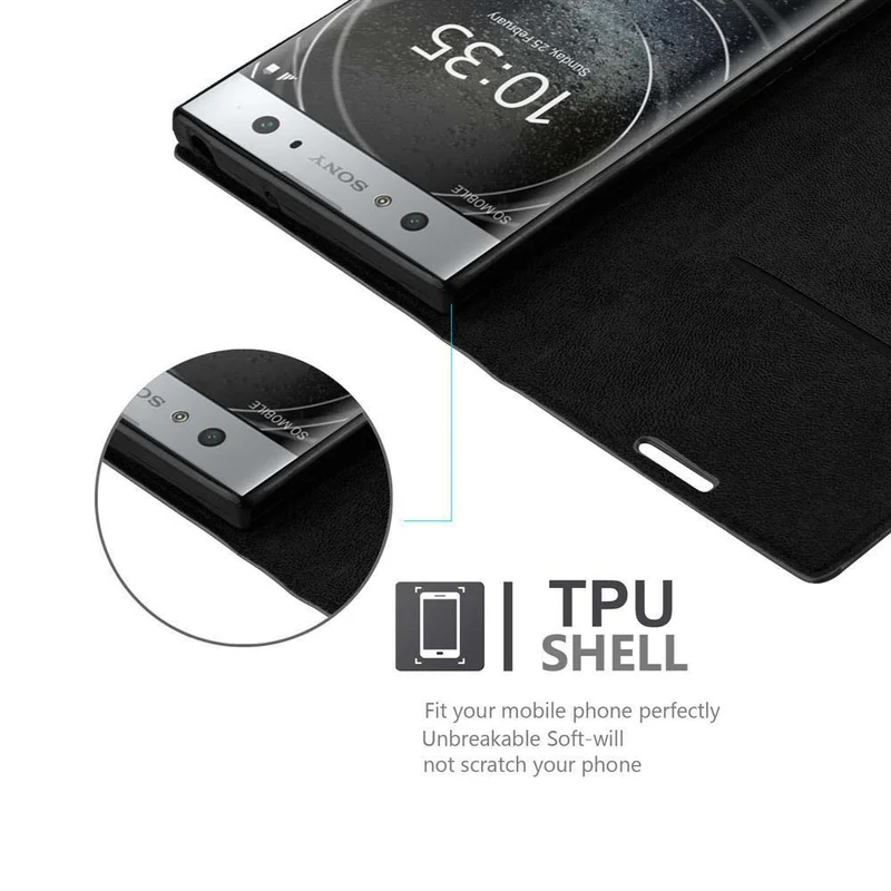 Cadorabo Hülle kompatibel mit Sony Xperia XA2 ULTRA Schutzhülle mit Magnetverschluss, Standfunktion und Kartenfach