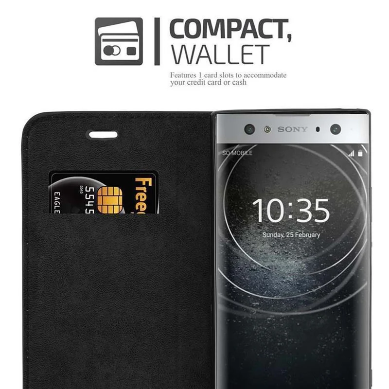 Cadorabo Hülle kompatibel mit Sony Xperia XA2 ULTRA Schutzhülle mit Magnetverschluss, Standfunktion und Kartenfach