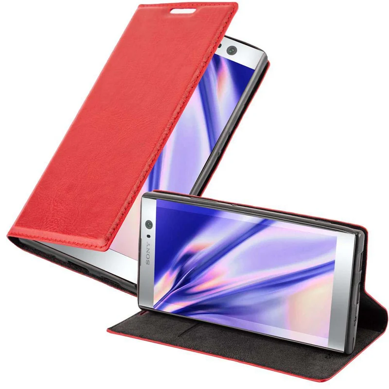 Cadorabo Hülle kompatibel mit Sony Xperia XA2 Schutzhülle mit Magnetverschluss, Standfunktion und Kartenfach