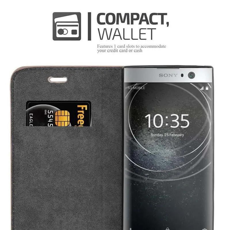Cadorabo Hülle kompatibel mit Sony Xperia XA2 Schutzhülle mit Magnetverschluss, Standfunktion und Kartenfach
