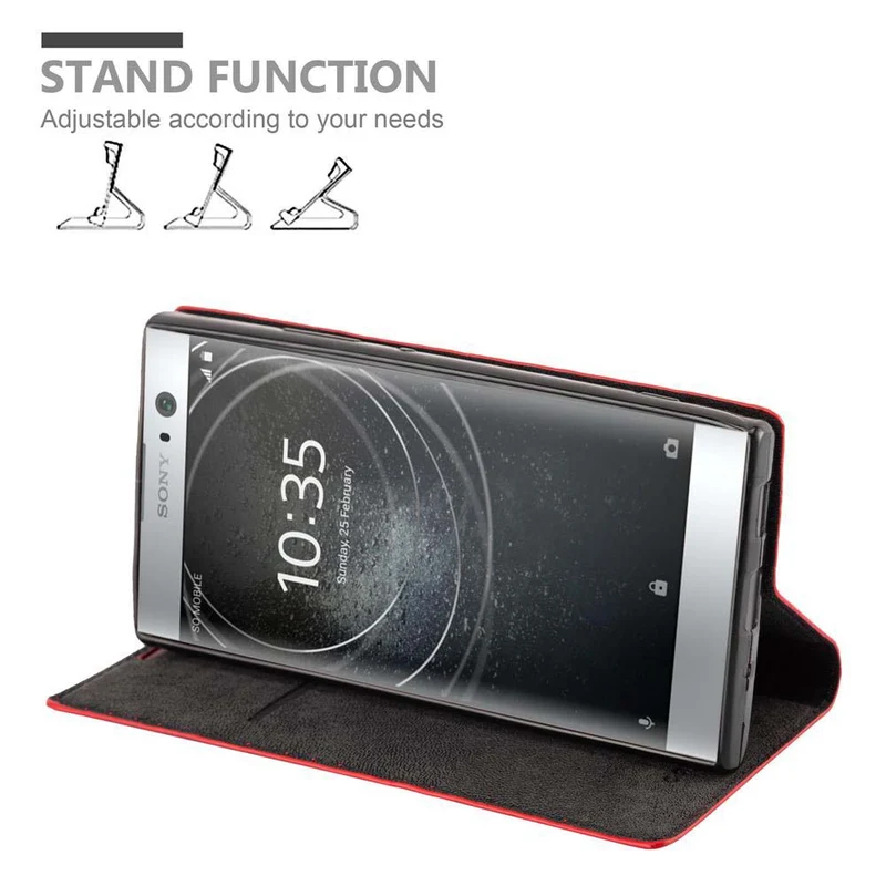Cadorabo Hülle kompatibel mit Sony Xperia XA2 Schutzhülle mit Magnetverschluss, Standfunktion und Kartenfach