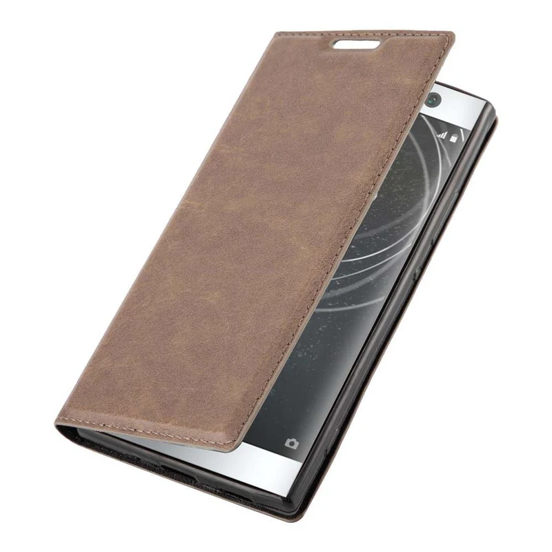 Cadorabo Hülle kompatibel mit Sony Xperia XA2 Schutzhülle mit Magnetverschluss, Standfunktion und Kartenfach