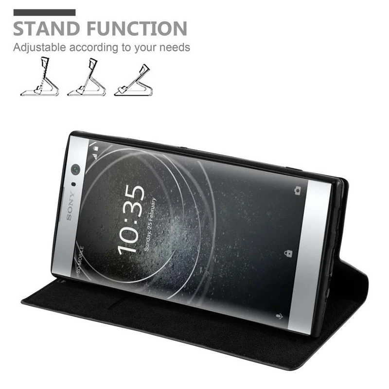 Cadorabo Hülle kompatibel mit Sony Xperia XA2 Schutzhülle mit Magnetverschluss, Standfunktion und Kartenfach