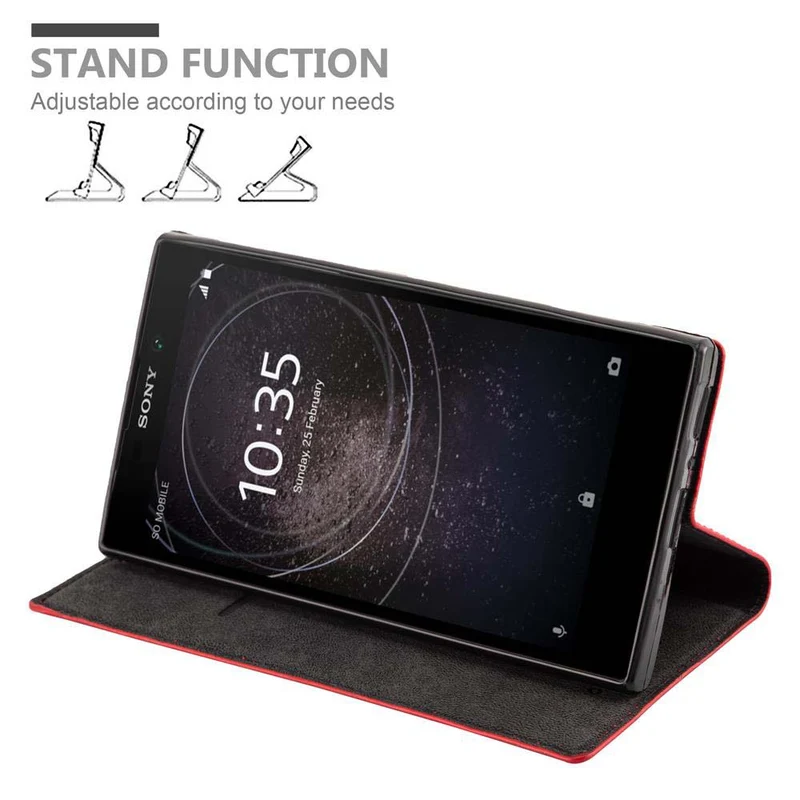 Cadorabo Hülle kompatibel mit Sony Xperia L2 Schutzhülle mit Magnetverschluss, Standfunktion und Kartenfach