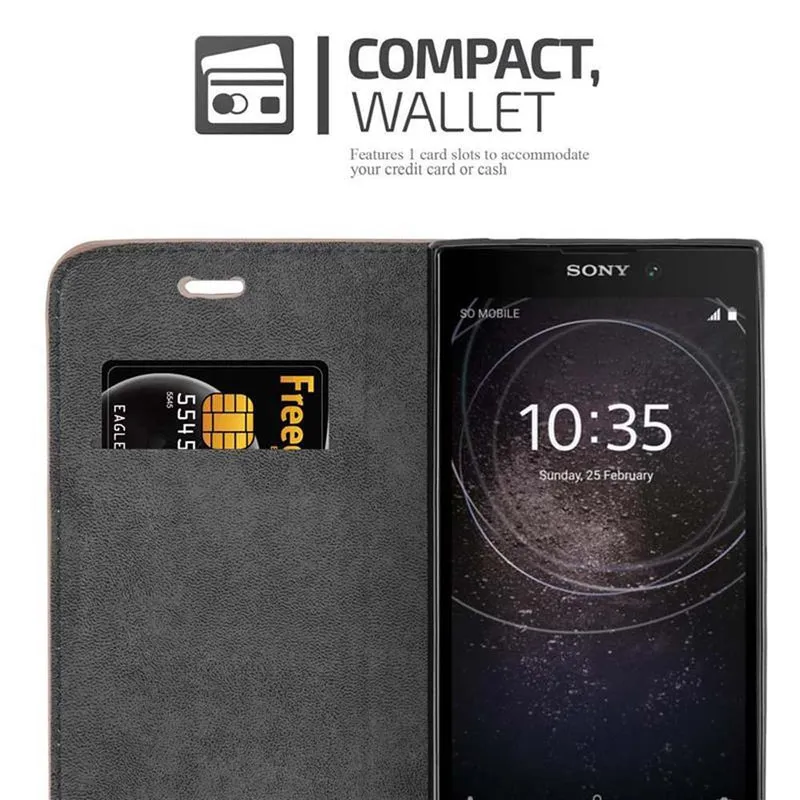 Cadorabo Hülle kompatibel mit Sony Xperia L2 Schutzhülle mit Magnetverschluss, Standfunktion und Kartenfach