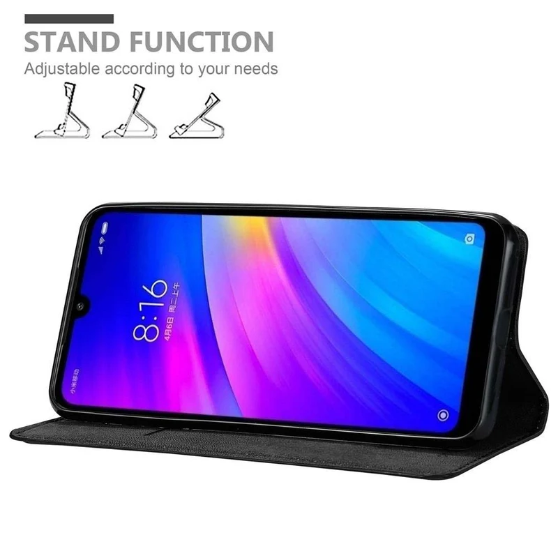Cadorabo Hülle kompatibel mit Xiaomi RedMi 7 Schutzhülle mit Magnetverschluss, Standfunktion und Kartenfach