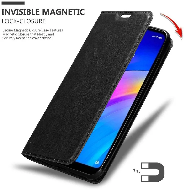 Cadorabo Hülle kompatibel mit Xiaomi RedMi 7 Schutzhülle mit Magnetverschluss, Standfunktion und Kartenfach