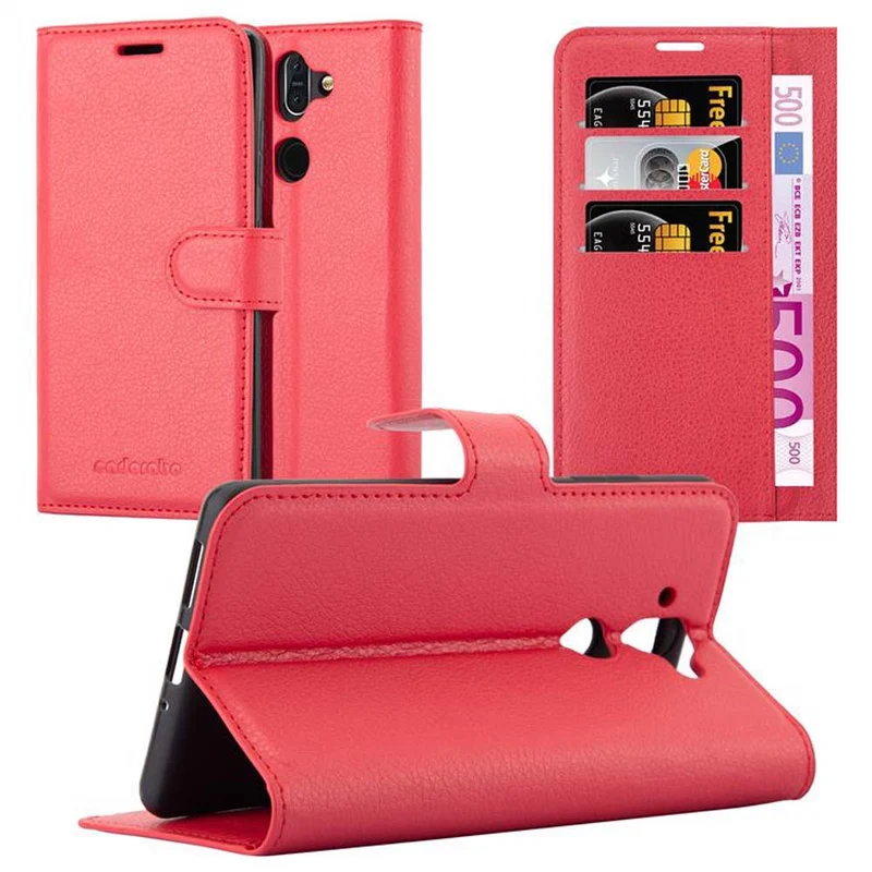 Cadorabo Hülle kompatibel mit Nokia 8 Sirocco Schutzhülle mit Magnetverschluss, Standfunktion und Kartenfach