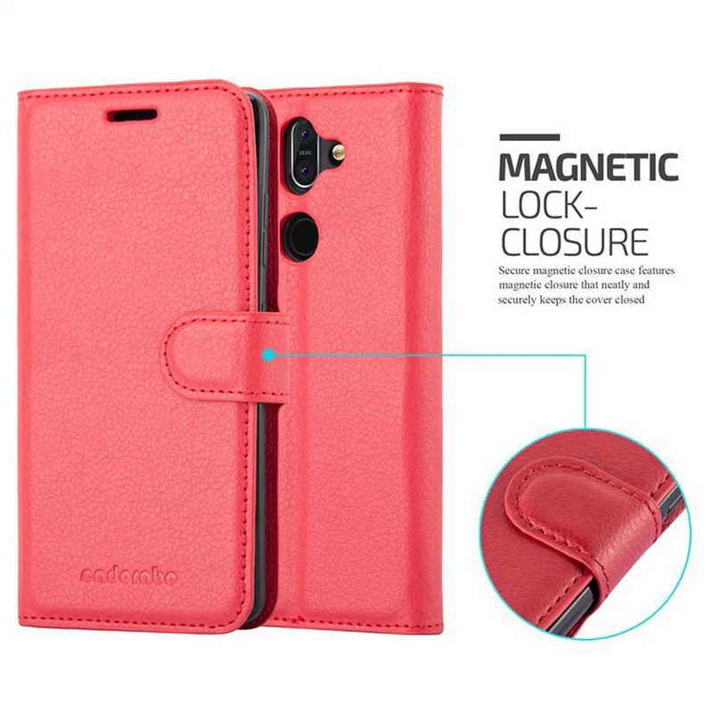 Cadorabo Hülle kompatibel mit Nokia 8 Sirocco Schutzhülle mit Magnetverschluss, Standfunktion und Kartenfach