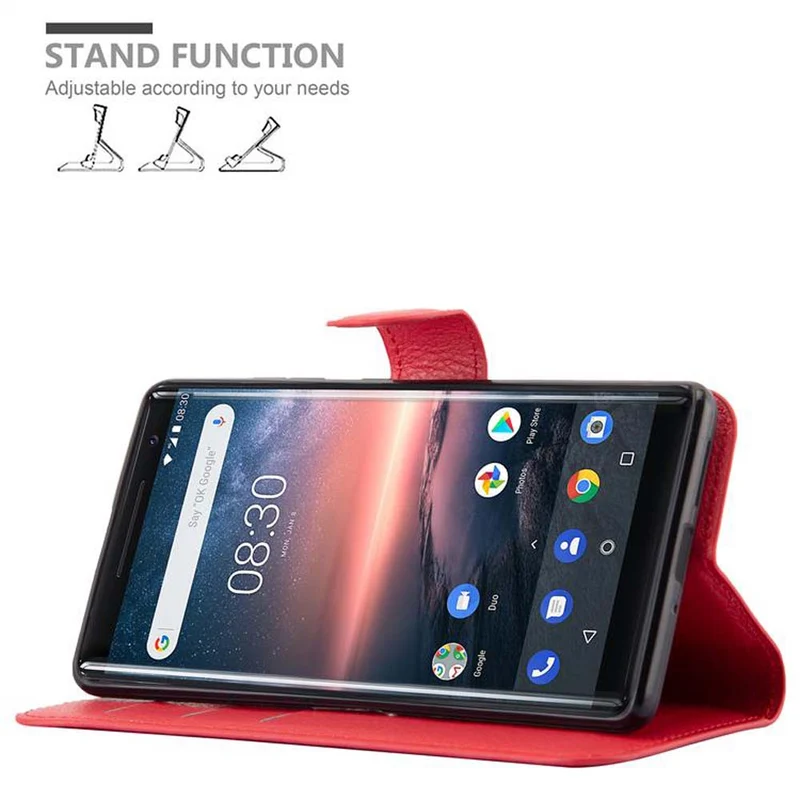 Cadorabo Hülle kompatibel mit Nokia 8 Sirocco Schutzhülle mit Magnetverschluss, Standfunktion und Kartenfach