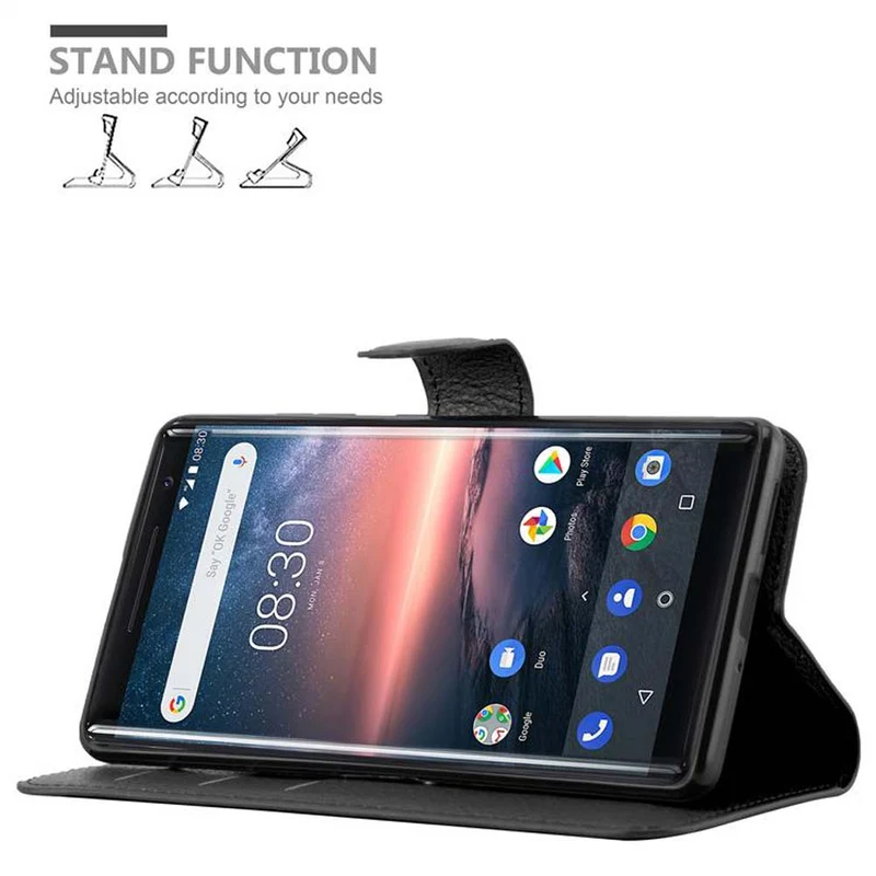 Cadorabo Hülle kompatibel mit Nokia 8 Sirocco Schutzhülle mit Magnetverschluss, Standfunktion und Kartenfach